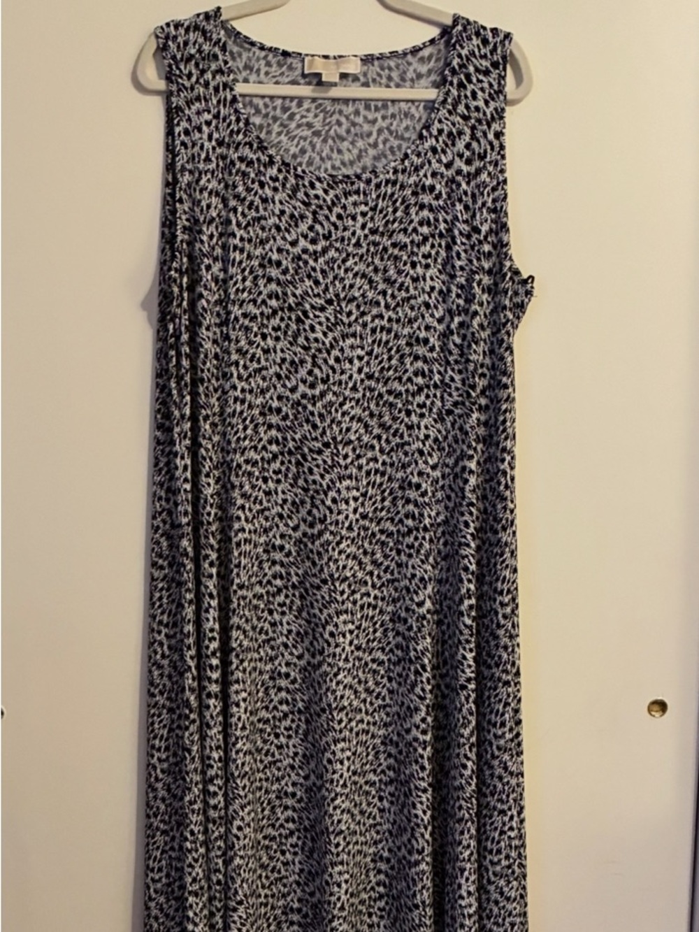 Michael Kors Black & White Animal-Print Maxi Dress